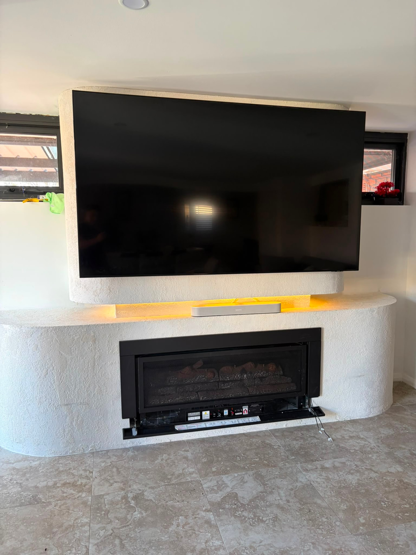 TV wall + concealed strip — Residential · Living electrical work by AE Sparks