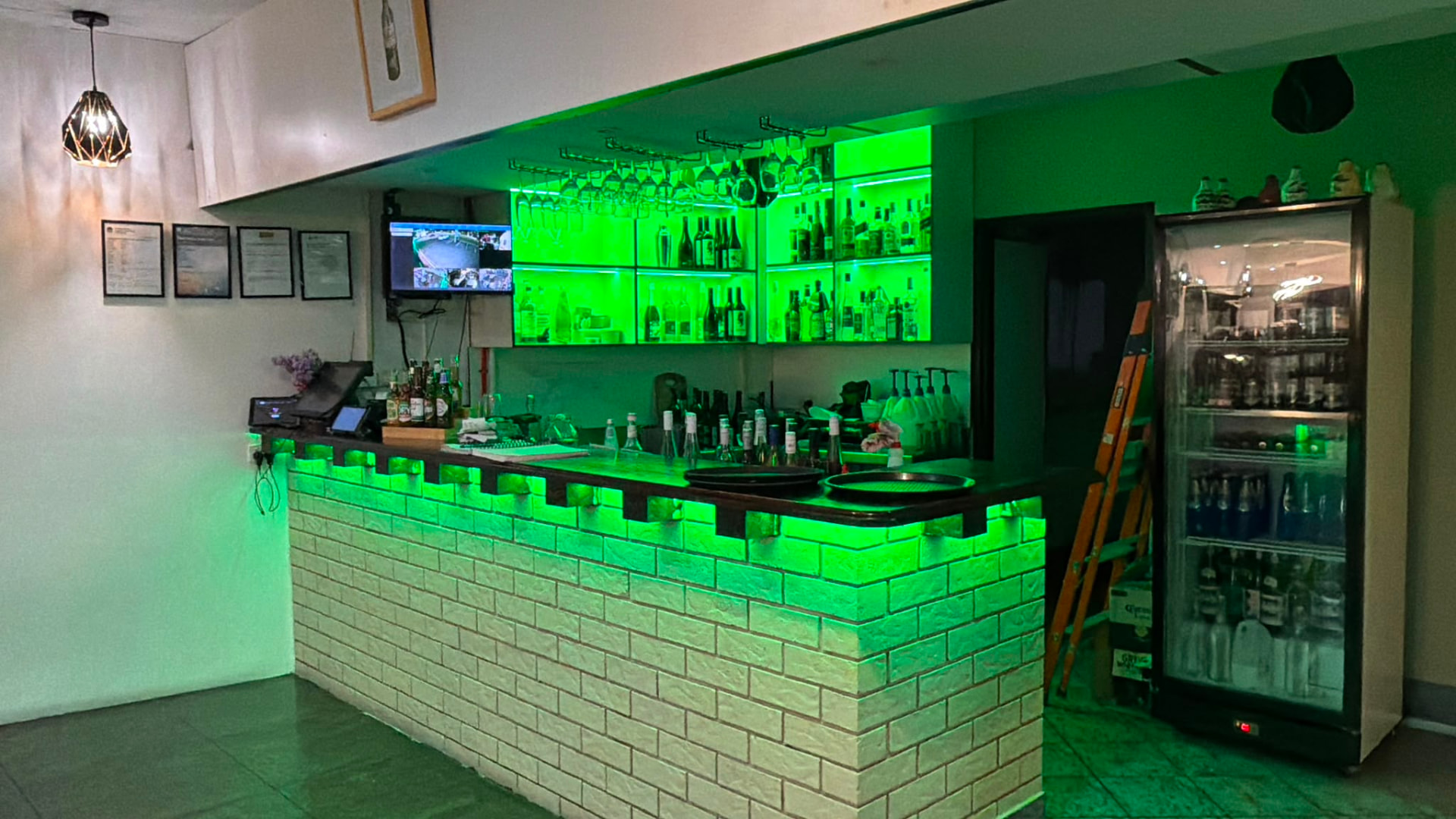 Bar feature LED — Hospitality · Fit-out electrical work by AE Sparks